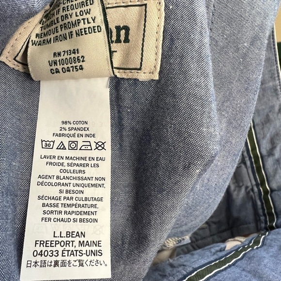 NWT LL Bean Lake Washed Stretch Khaki Shorts - Picture 6 of 7